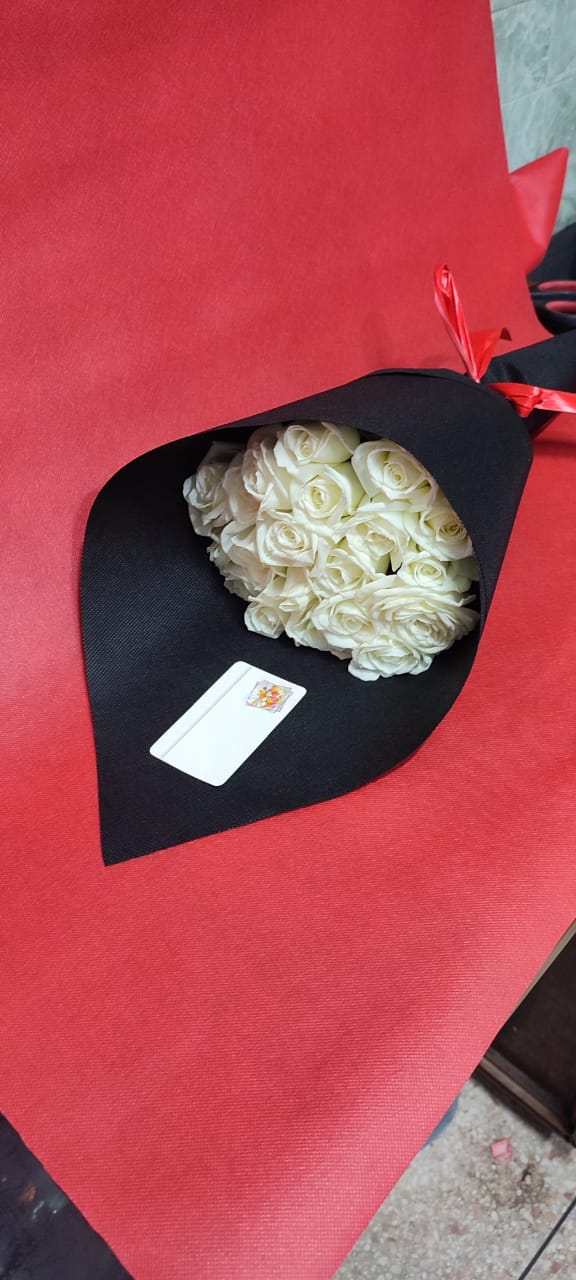 Bouquet de roses blanches