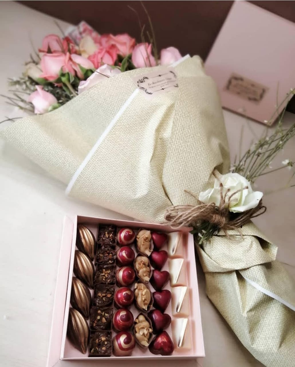 Bouquet de roses au chocolat