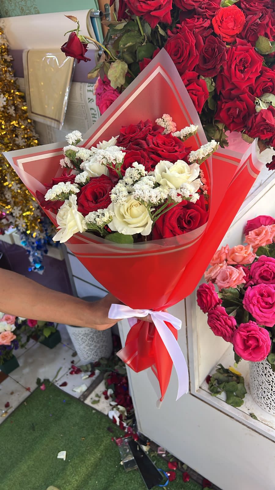 Un bouquet de roses rouges